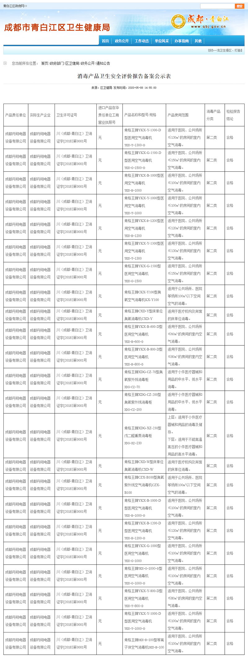 安全环保设备备案表