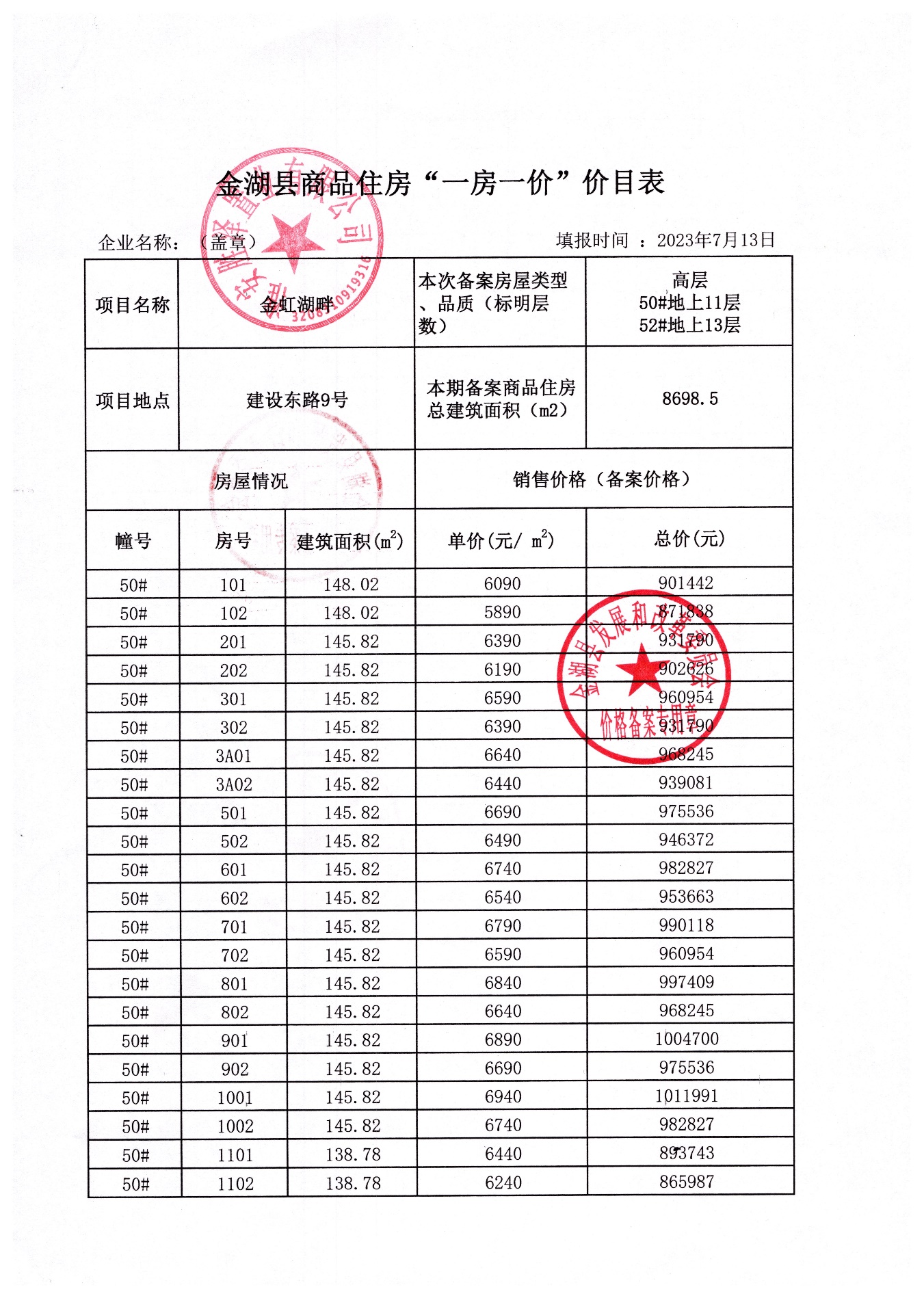 长春市房产备案价格