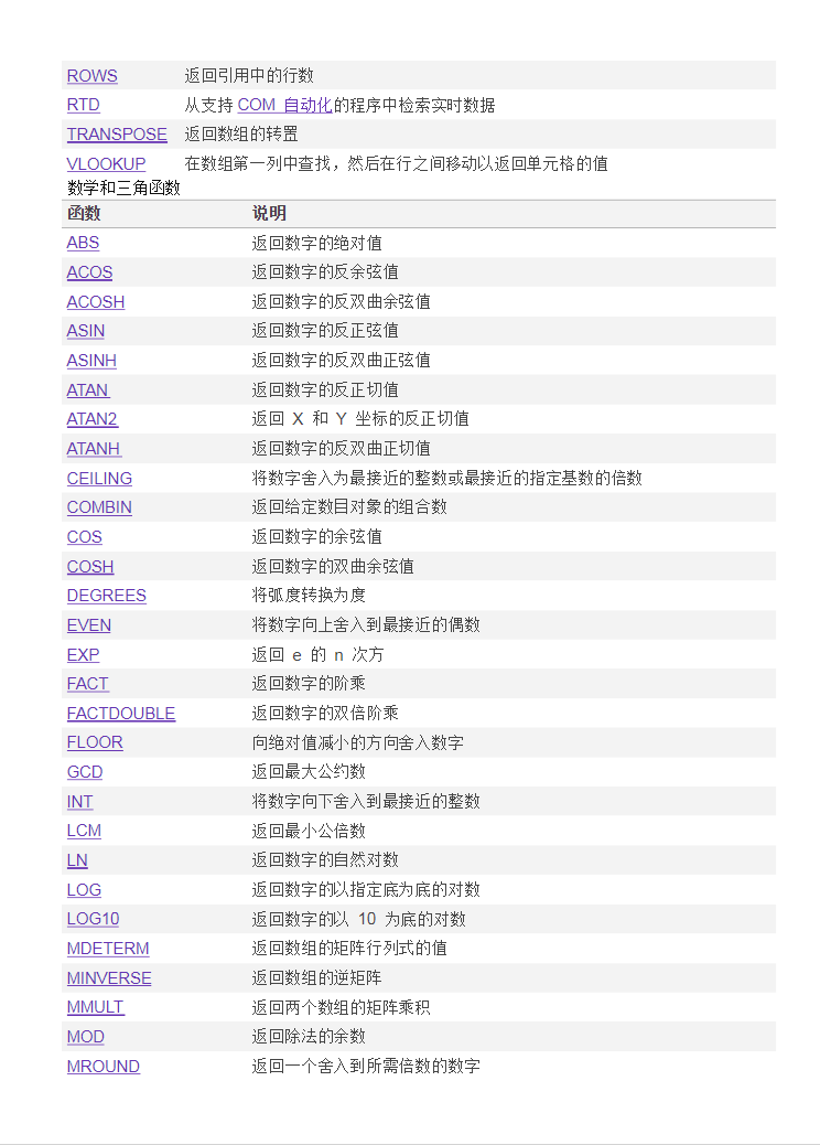 excel函数大全完整版